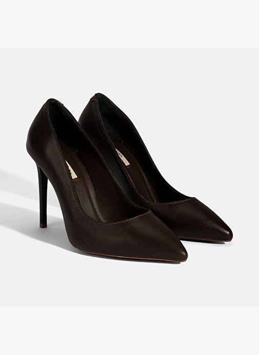 Kadın Kahve Deri Stiletto - Görsel 2