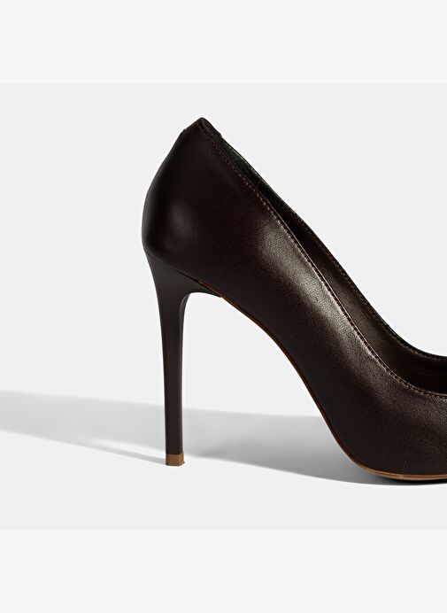 Kadın Kahve Deri Stiletto - Görsel 7