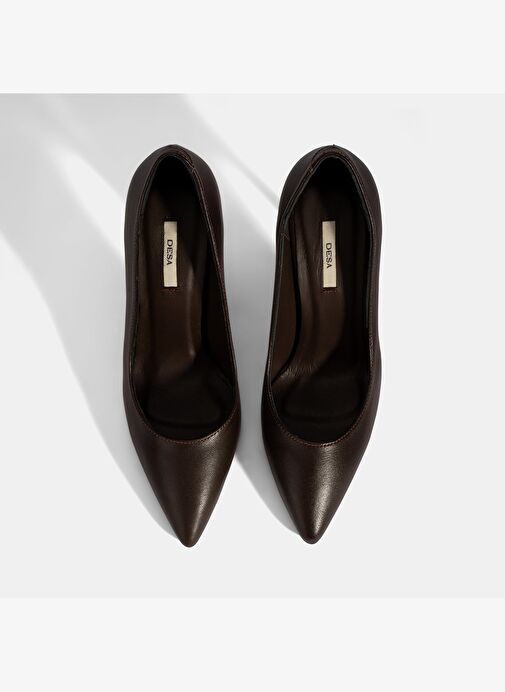 Kadın Kahve Deri Stiletto - Görsel 8