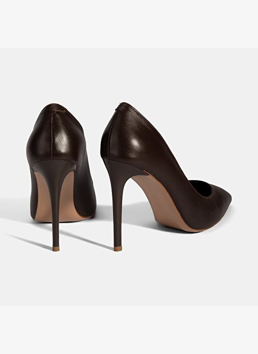 Kadın Kahve Deri Stiletto - Görsel 9