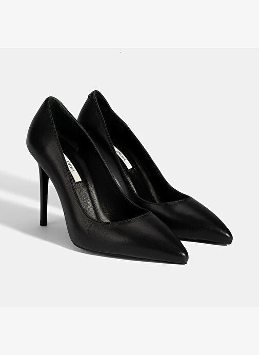 Kadın Siyah Deri Stiletto - Görsel 2
