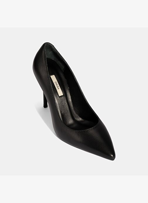 Kadın Siyah Deri Stiletto - Görsel 6