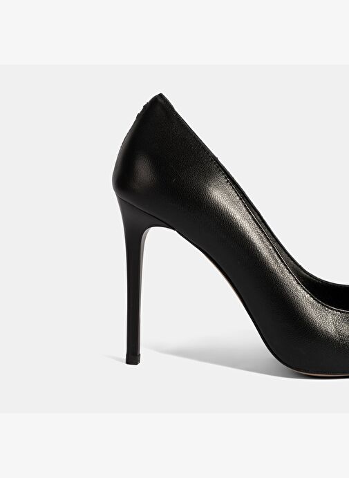 Kadın Siyah Deri Stiletto - Görsel 7