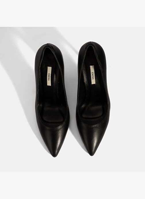Kadın Siyah Deri Stiletto - Görsel 8