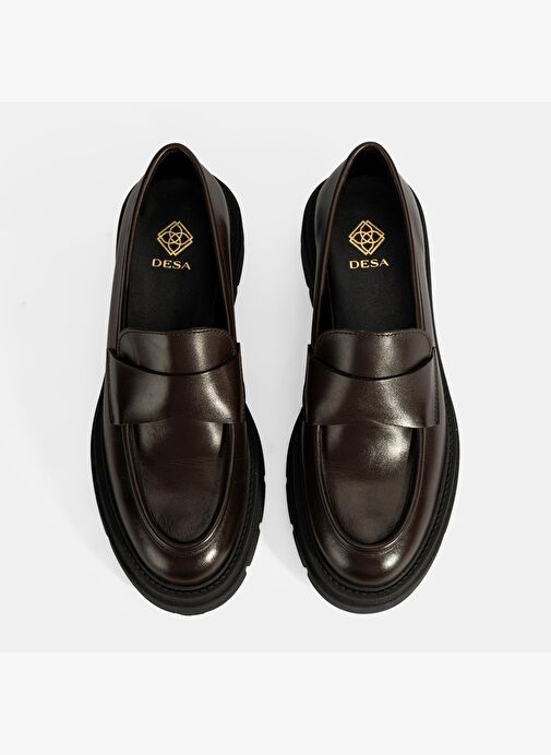 Kadın Kahve Deri Loafer - Görsel 8