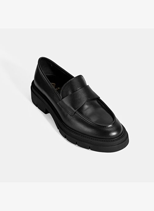 Kadın Siyah Deri Loafer - Görsel 4