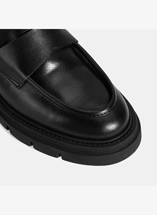 Kadın Siyah Deri Loafer - Görsel 5