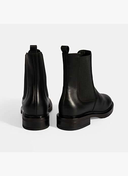 Kadın Siyah Lastikli Deri Chelsea Bot - Görsel 9