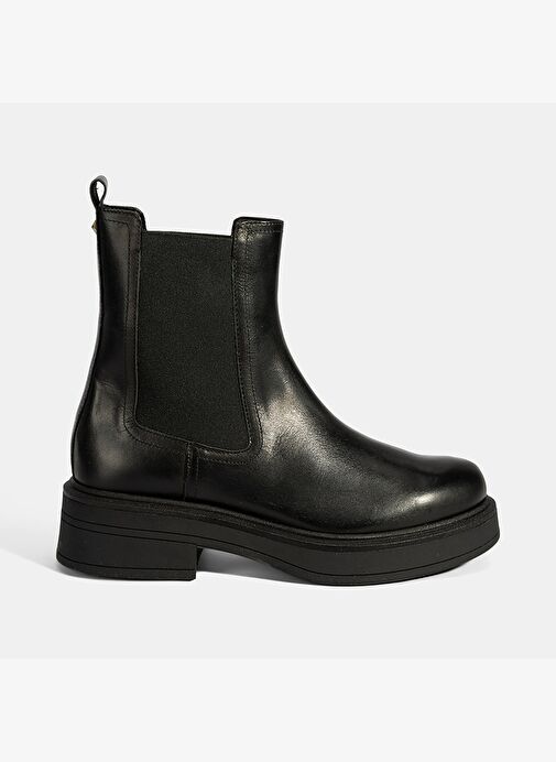 Kadın Siyah Lastikli Deri Chelsea Bot - Görsel 3