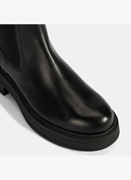 Kadın Siyah Lastikli Deri Chelsea Bot - Görsel 7