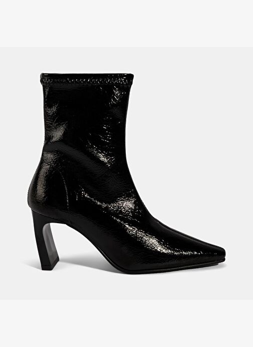 Kadın Siyah Kalın Topuklu Stretch Bot - Görsel 3