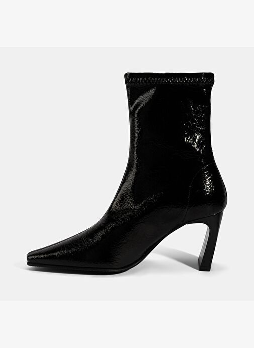 Kadın Siyah Kalın Topuklu Stretch Bot - Görsel 4