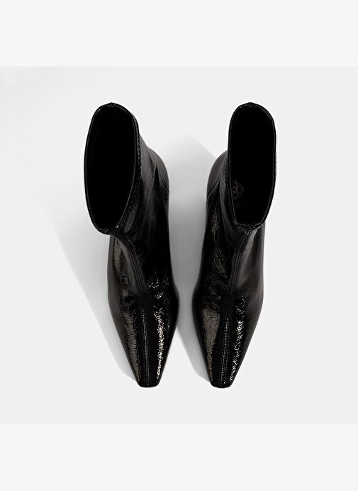 Kadın Siyah Kalın Topuklu Stretch Bot - Görsel 8