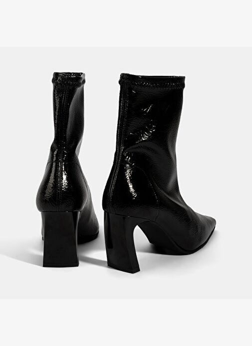 Kadın Siyah Kalın Topuklu Stretch Bot - Görsel 9