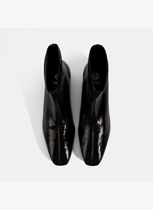 Kadın Siyah Kalın Topuklu Stretch Bot - Görsel 8