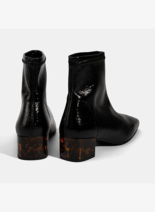 Kadın Siyah Kalın Topuklu Stretch Bot - Görsel 9