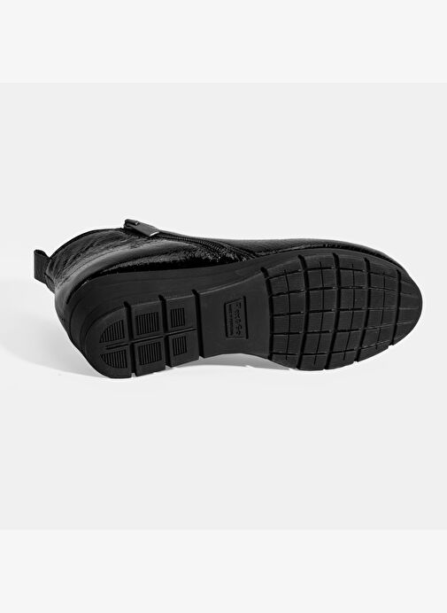 Kadın Siyah DesaComfort Çift Fermuarlı Dolgu Topuklu Deri Bot - Görsel 5