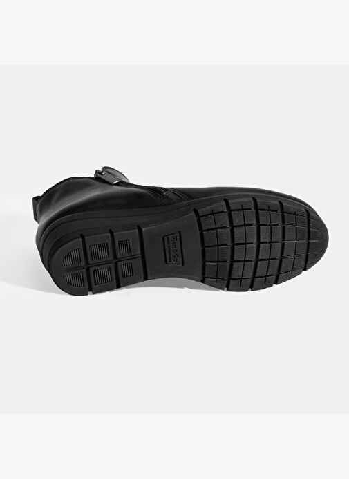 Kadın Siyah DesaComfort Çift Fermuarlı Deri Bot - Görsel 5