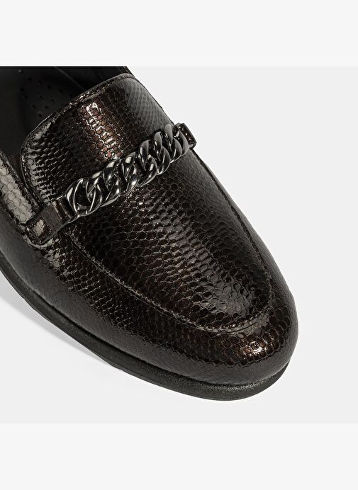 Kadın Kahve Kroko Baskılı DesaComfort Deri Ayakkabı - Görsel 7