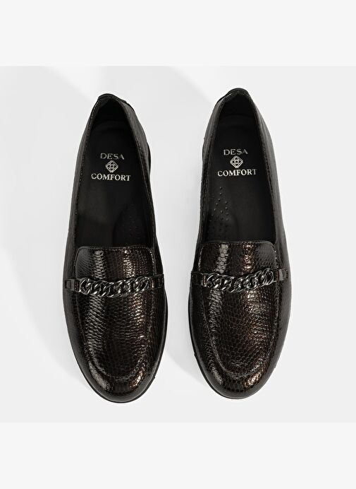 Kadın Kahve Kroko Baskılı DesaComfort Deri Ayakkabı - Görsel 8