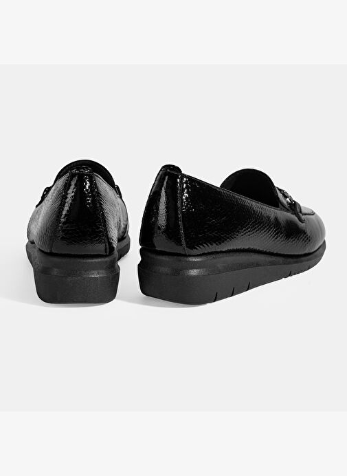 Kadın Siyah Kroko Baskılı DesaComfort Deri Ayakkabı - Görsel 9