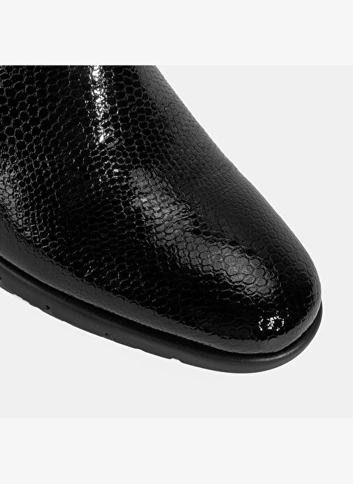 Kadın Siyah Kroko Baskılı DesaComfort Topuklu Deri Ayakkabı - Görsel 3