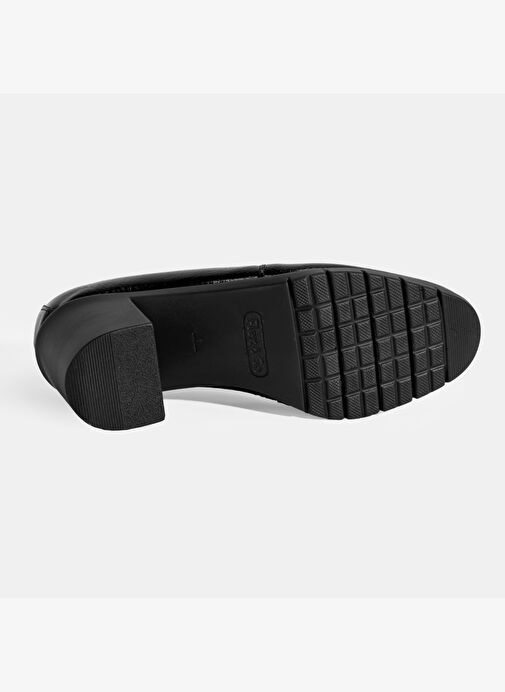 Kadın Siyah Kroko Baskılı DesaComfort Topuklu Deri Ayakkabı - Görsel 5