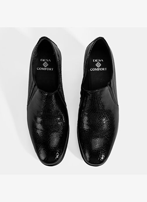 Kadın Siyah Kroko Baskılı DesaComfort Topuklu Deri Ayakkabı - Görsel 6
