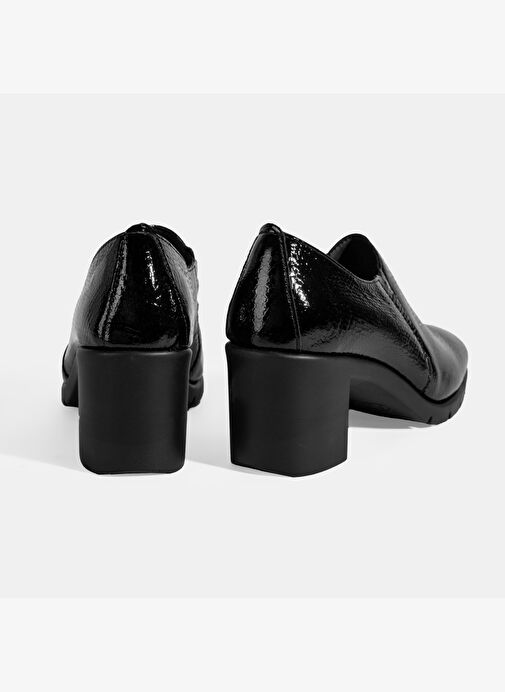 Kadın Siyah Kroko Baskılı DesaComfort Topuklu Deri Ayakkabı - Görsel 7