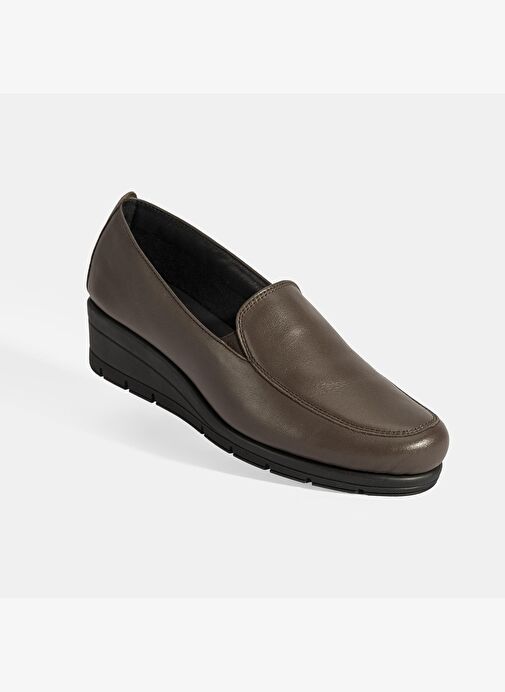 Kadın Kahve DesaComfort Dolgu Topuklu Deri Ayakkabı - Görsel 6