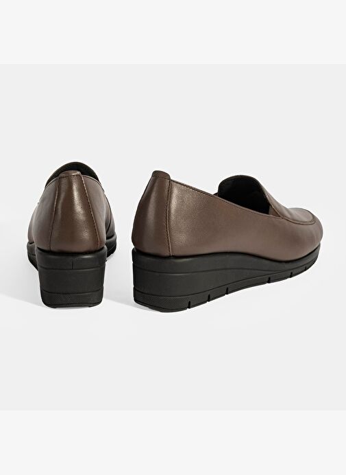 Kadın Kahve DesaComfort Dolgu Topuklu Deri Ayakkabı - Görsel 9