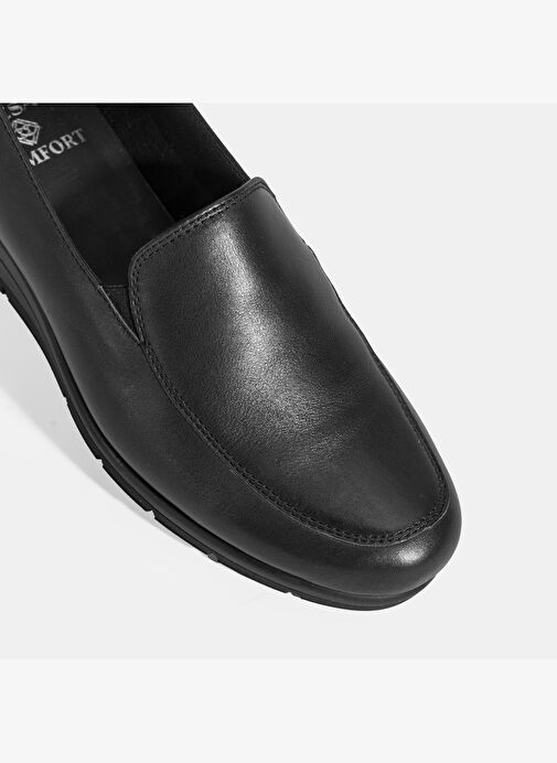 Kadın Siyah DesaComfort Dolgu Topuklu Deri Ayakkabı - Görsel 7