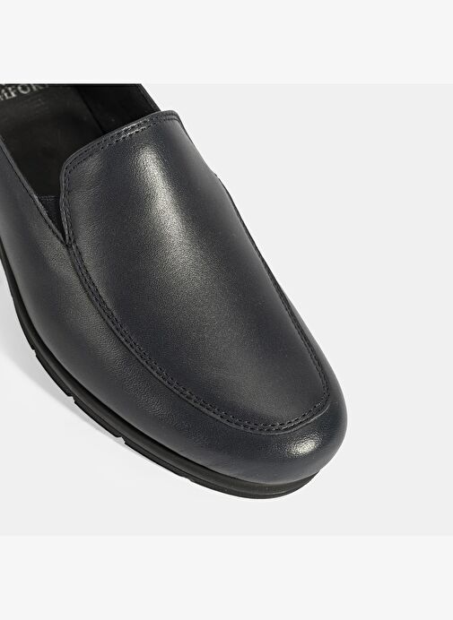 Kadın Lacivert DesaComfort Dolgu Topuklu Deri Ayakkabı - Görsel 7