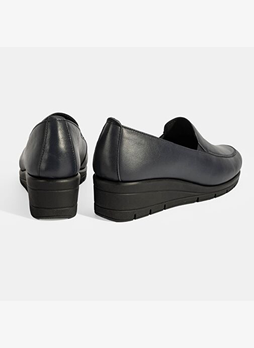 Kadın Lacivert DesaComfort Dolgu Topuklu Deri Ayakkabı - Görsel 9