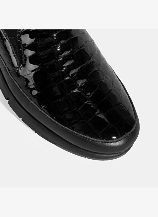 Kadın Siyah Kroko Baskılı DesaComfort Deri Ayakkabı - Görsel 5