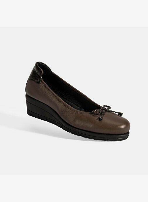 Kadın Kahve Fiyonk Detaylı DesaComfort Deri Ayakkabı - Görsel 6