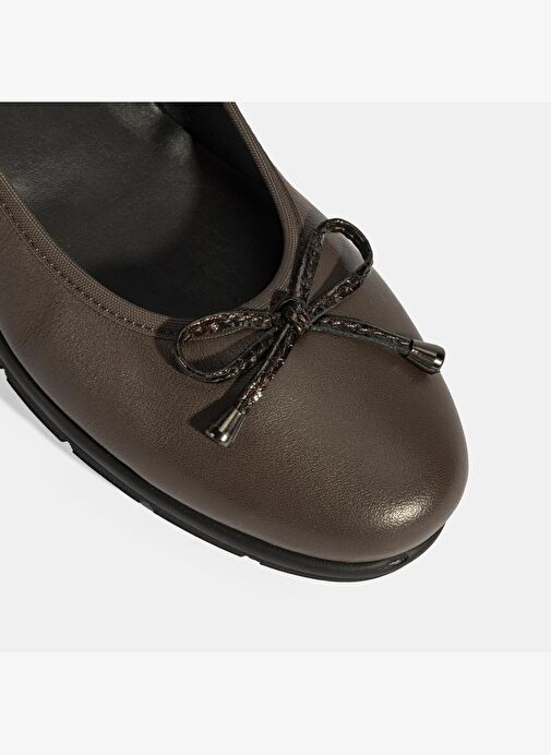 Kadın Kahve Fiyonk Detaylı DesaComfort Deri Ayakkabı - Görsel 7