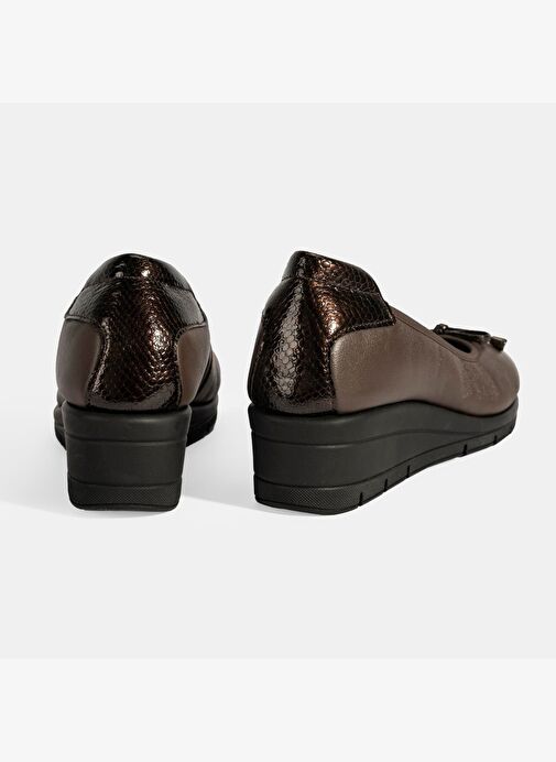 Kadın Kahve Fiyonk Detaylı DesaComfort Deri Ayakkabı - Görsel 9