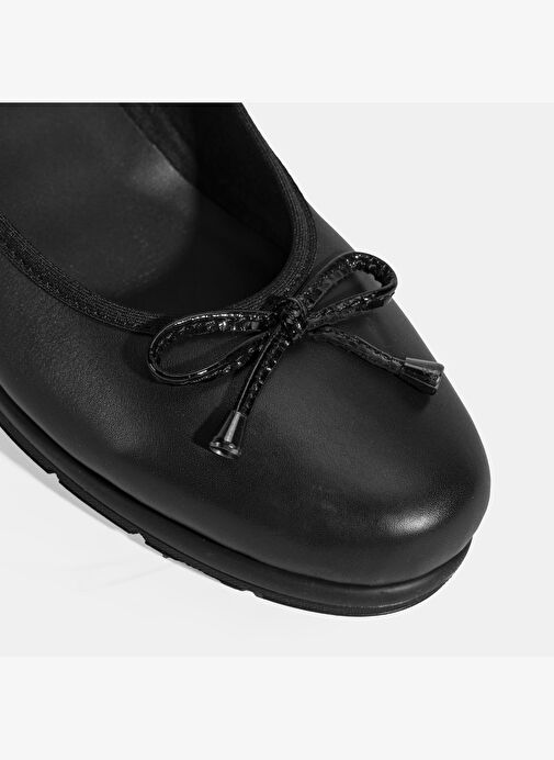 Kadın Siyah Fiyonk Detaylı DesaComfort Deri Ayakkabı - Görsel 7