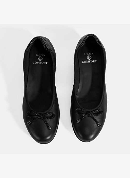Kadın Siyah Fiyonk Detaylı DesaComfort Deri Ayakkabı - Görsel 8
