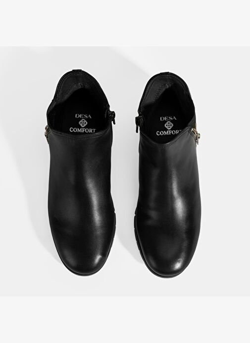 Kadın Siyah Fermuarlı DesaComfort Deri Bot - Görsel 6