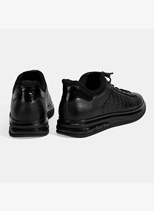 Erkek Siyah DesaComfort Bağcıklı Deri Sneaker - Görsel 9