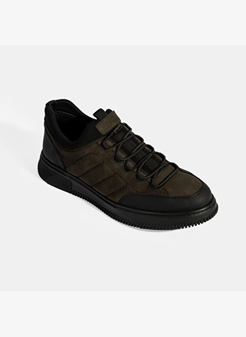 Erkek Siyah DesaComfort Bağcıklı Nubuk Deri Spor Ayakkabı - Görsel 6