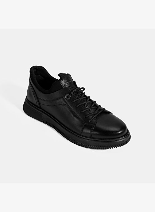 Erkek Siyah DesaComfort Bağcıklı Deri Günlük Ayakkabı - Görsel 6