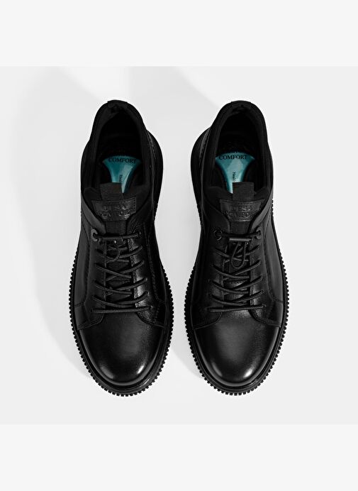 Erkek Siyah DesaComfort Bağcıklı Deri Günlük Ayakkabı - Görsel 8