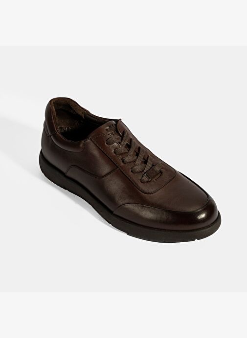 Erkek Kahve DesaComfort Bağcıklı Deri Spor Ayakkabı - Görsel 6