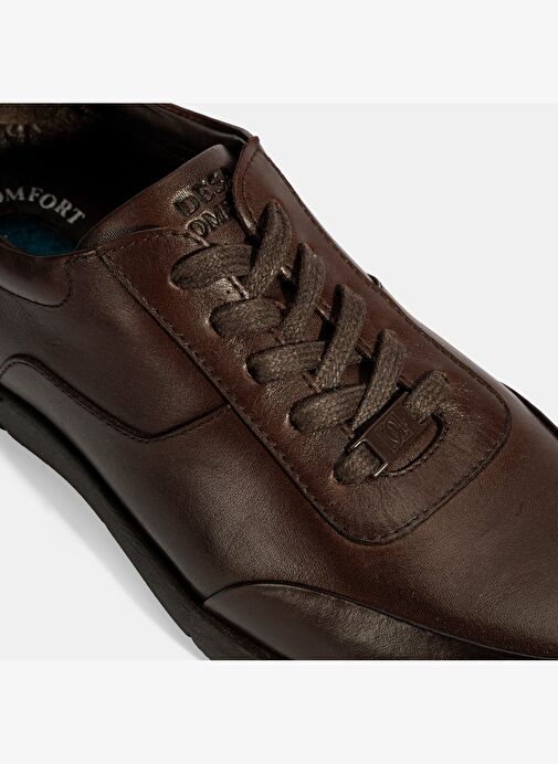 Erkek Kahve DesaComfort Bağcıklı Deri Spor Ayakkabı - Görsel 7