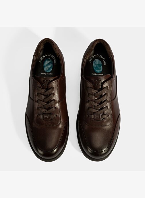 Erkek Kahve DesaComfort Bağcıklı Deri Spor Ayakkabı - Görsel 8