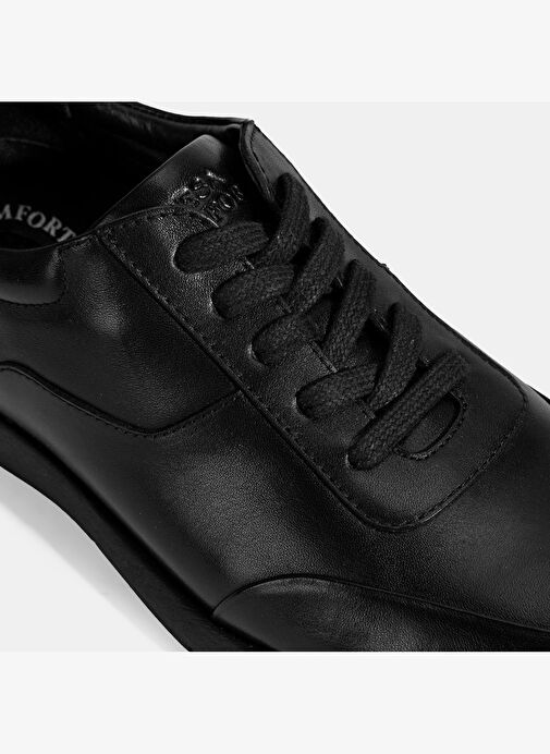 Erkek Siyah DesaComfort Bağcıklı Deri Spor Ayakkabı - Görsel 7