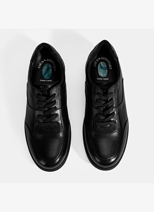 Erkek Siyah DesaComfort Bağcıklı Deri Spor Ayakkabı - Görsel 8